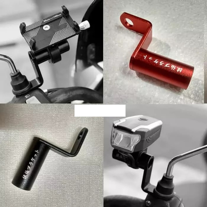 BREKET LAMPU TEMBAK BRACKET HOLDER HP EXTENDED DUDUKAN LAMPU TEMBAK MOTOR klx crf ninja mio xeon var