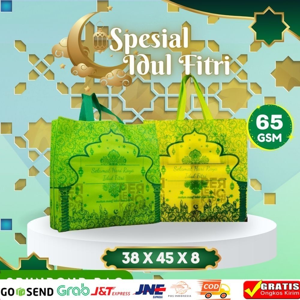 

Tas Spunbond Lebaran, Tas Idul Fitri, Tas Murah,Ukuran 38x45 & 30x40 & 25x35 65GSM
