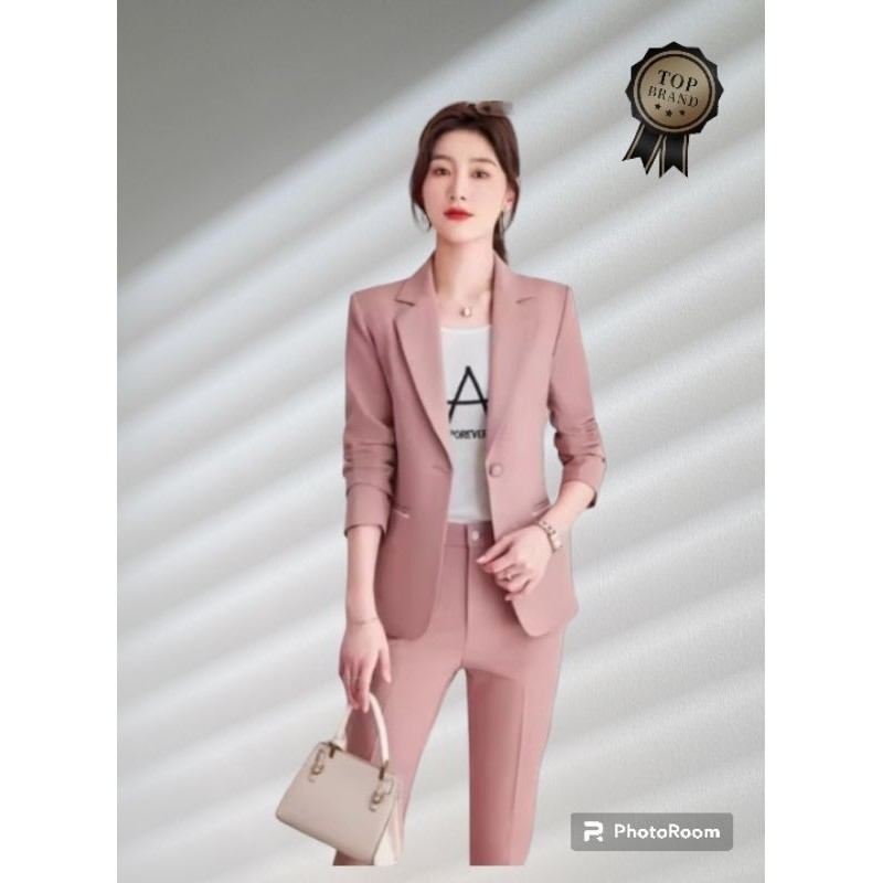 Setelan Jas Blazer Wanita Korea/Setelan Jas Kerja Wanita