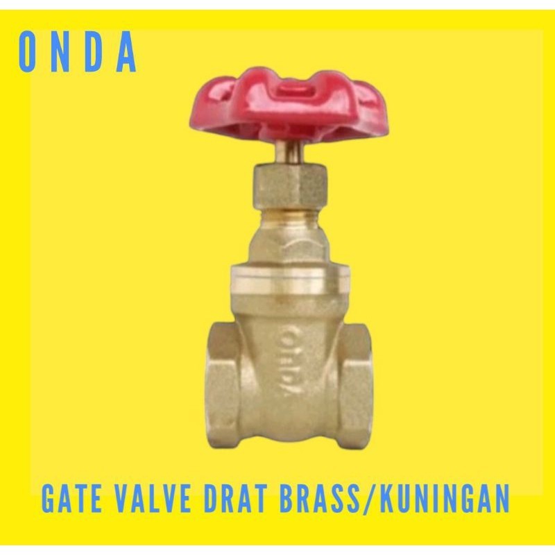 Gate valve 2" inch drat kuningan/brass ONDA