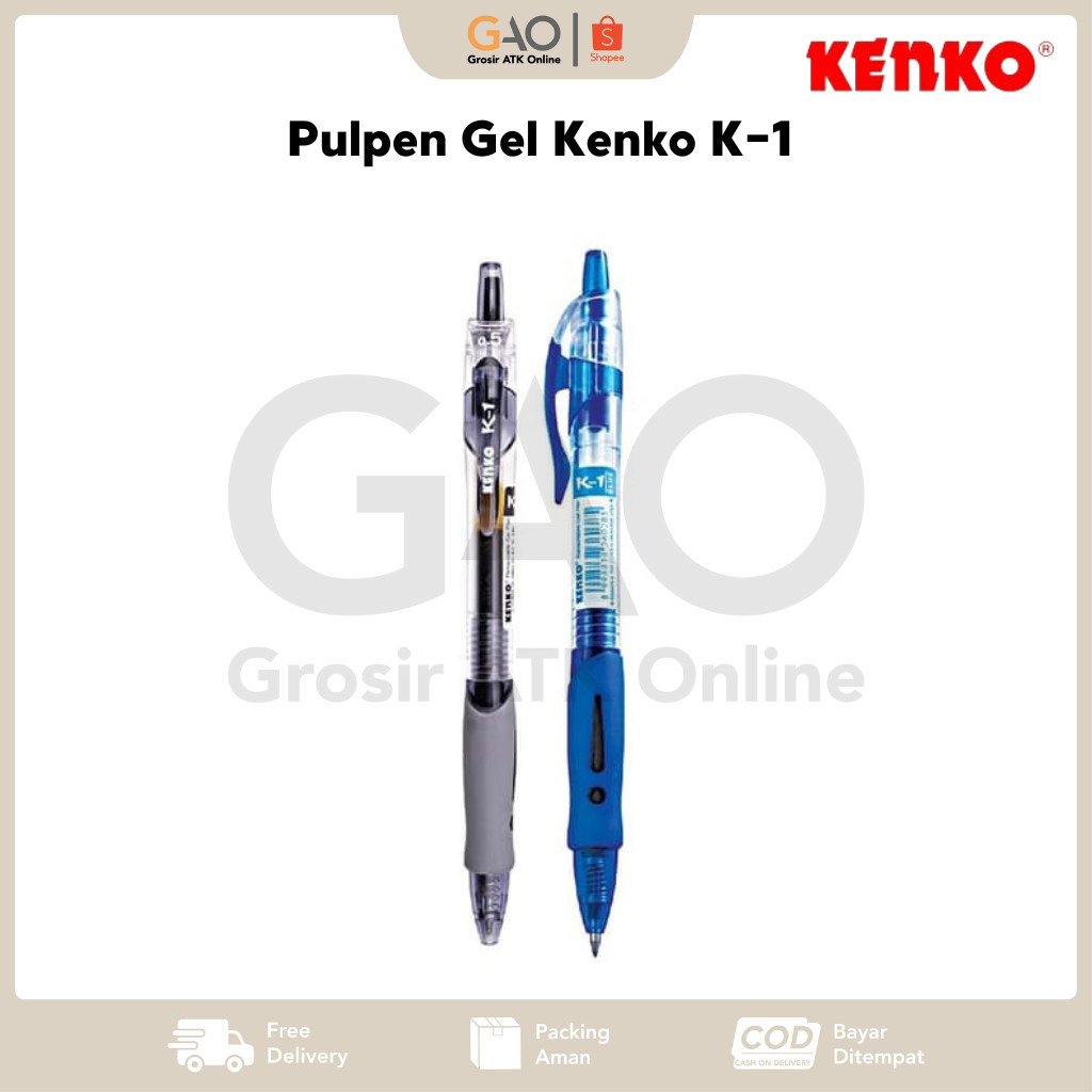

Pulpen Gel Kenko K-1 0.5mm Hitam dan Biru ( 1 PCS )