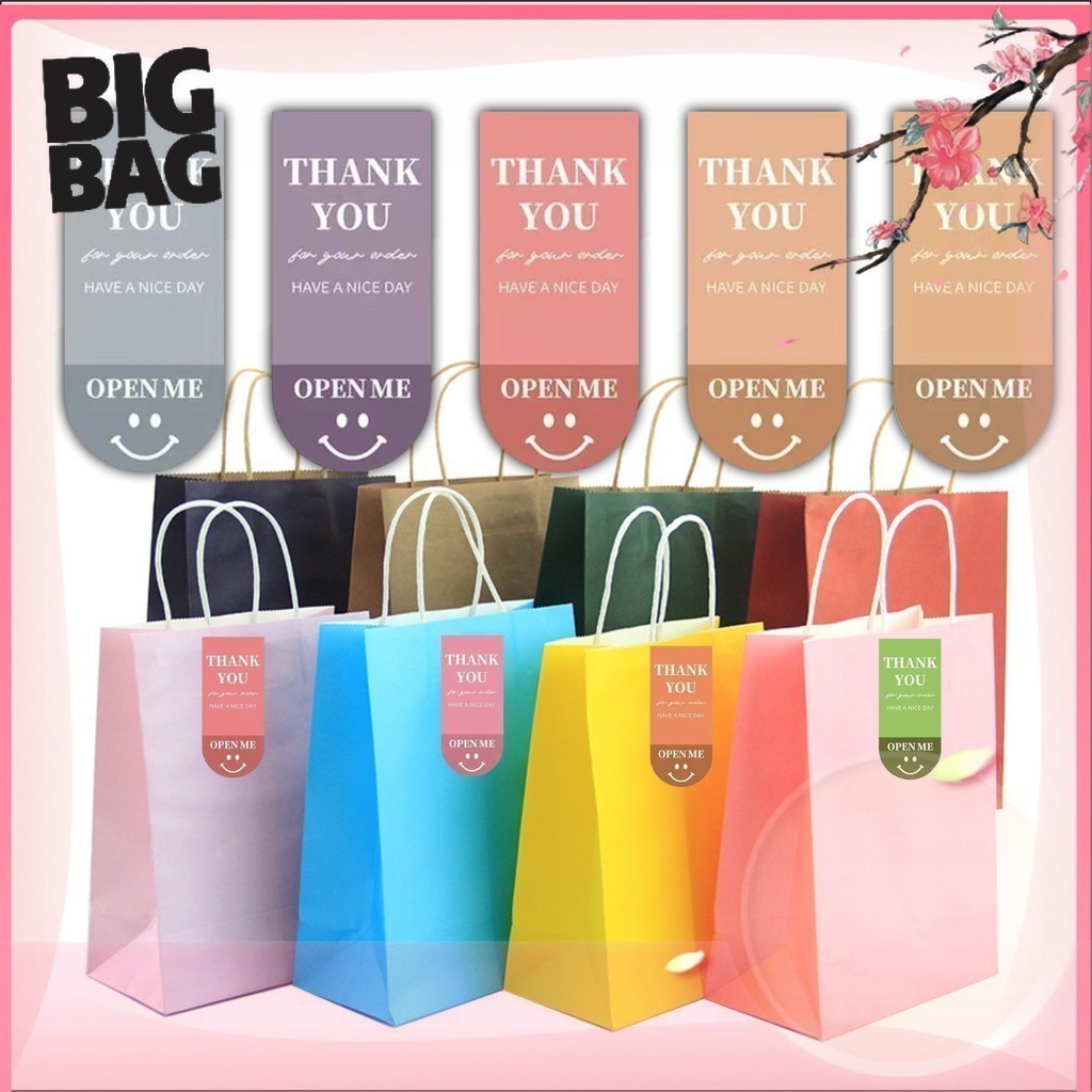 

BiGBaG (isi 100 pcs) Smile Emoticon Terima Kasih Stiker Tag Buka Saya Terima Kasih Semoga Harimu Menyenangkan Custom