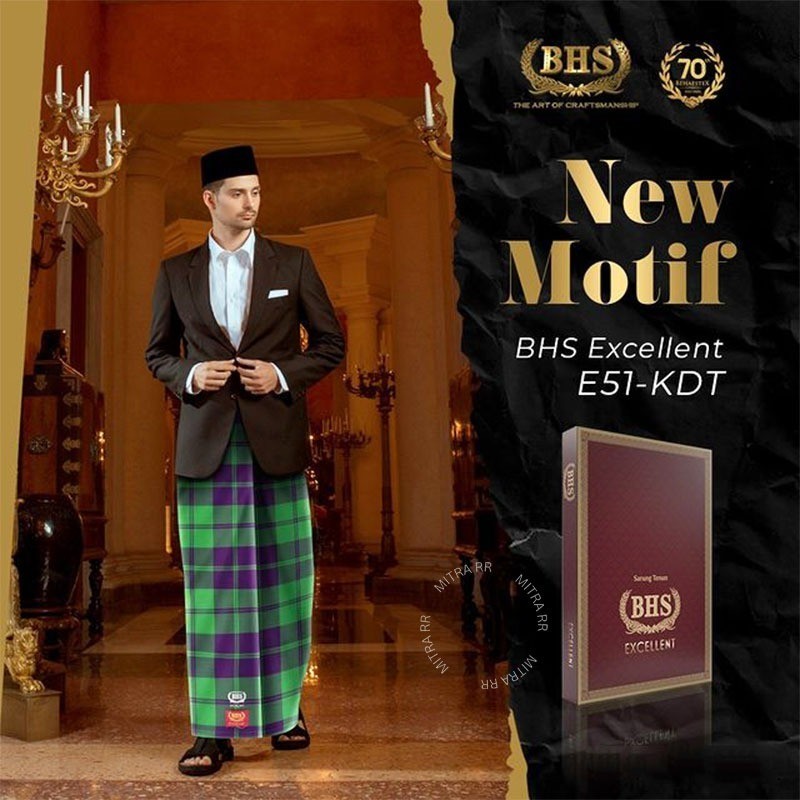 Sarung BHS Excellent KDT Kombinasi Dua Teropong Sarung Tenun Dewasa BHS Original