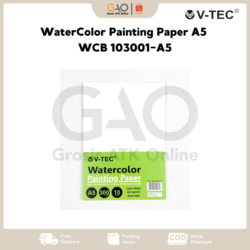 

WaterColor Painting Paper A5 300gsm V-Tec Type: WCB 103001-A5