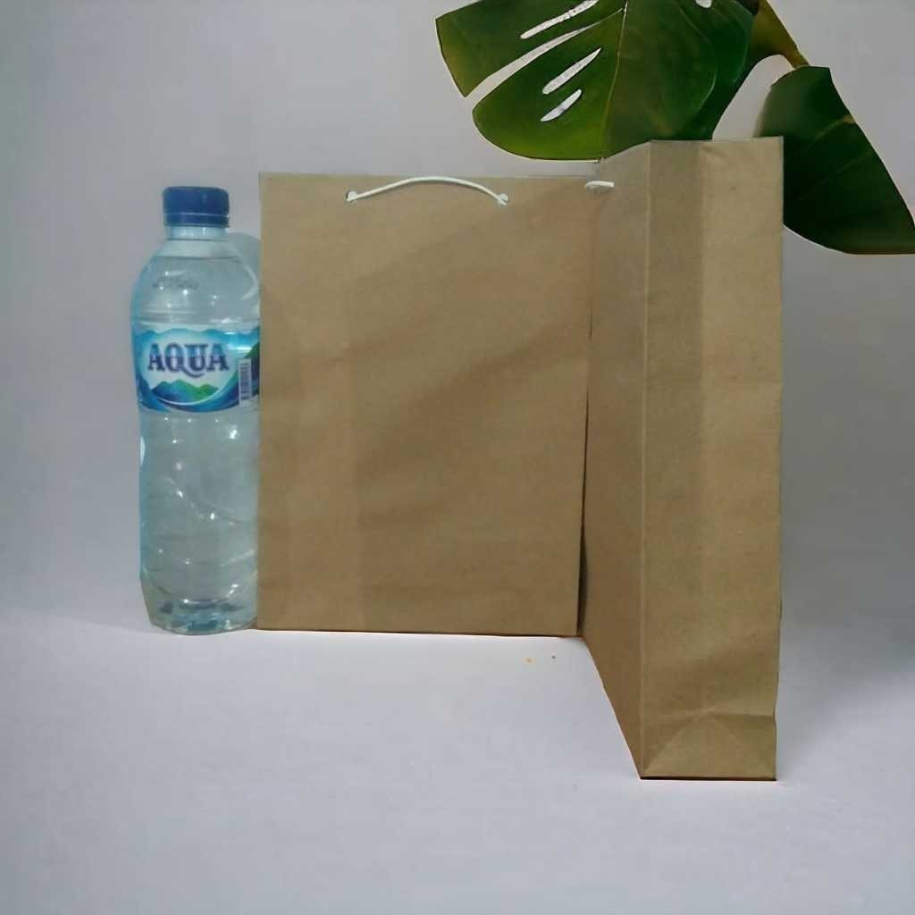 

PAPERBAG SEMI BESAR POLOS - PAPER BAG COKLAT POLOS 17 X 24 X 5 - TAS KERTAS KRAFT SOUVENIR PERNIKAHAN - PAPER BAG KADO HAJATAN DM