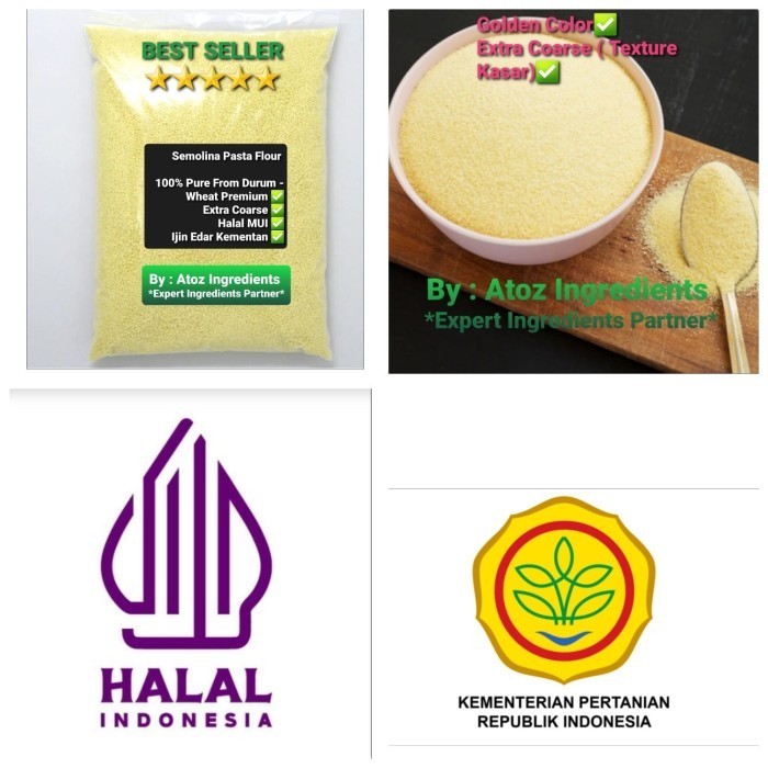 

Semolina Pasta Flour 100 / Tepung Semolina - 1 kg