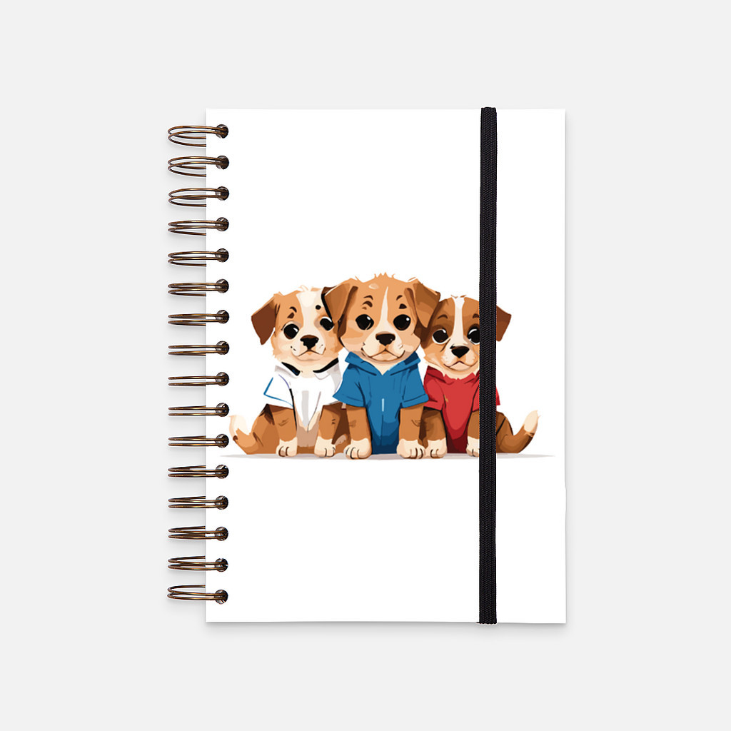 

Hard Cover Notebook Three Puppies