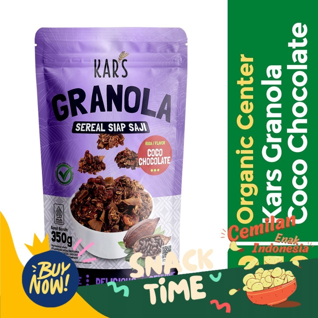 

Special Diskon Organic Center - Kars Granola Coco Chocolate 350gr - Cemilan Sehat