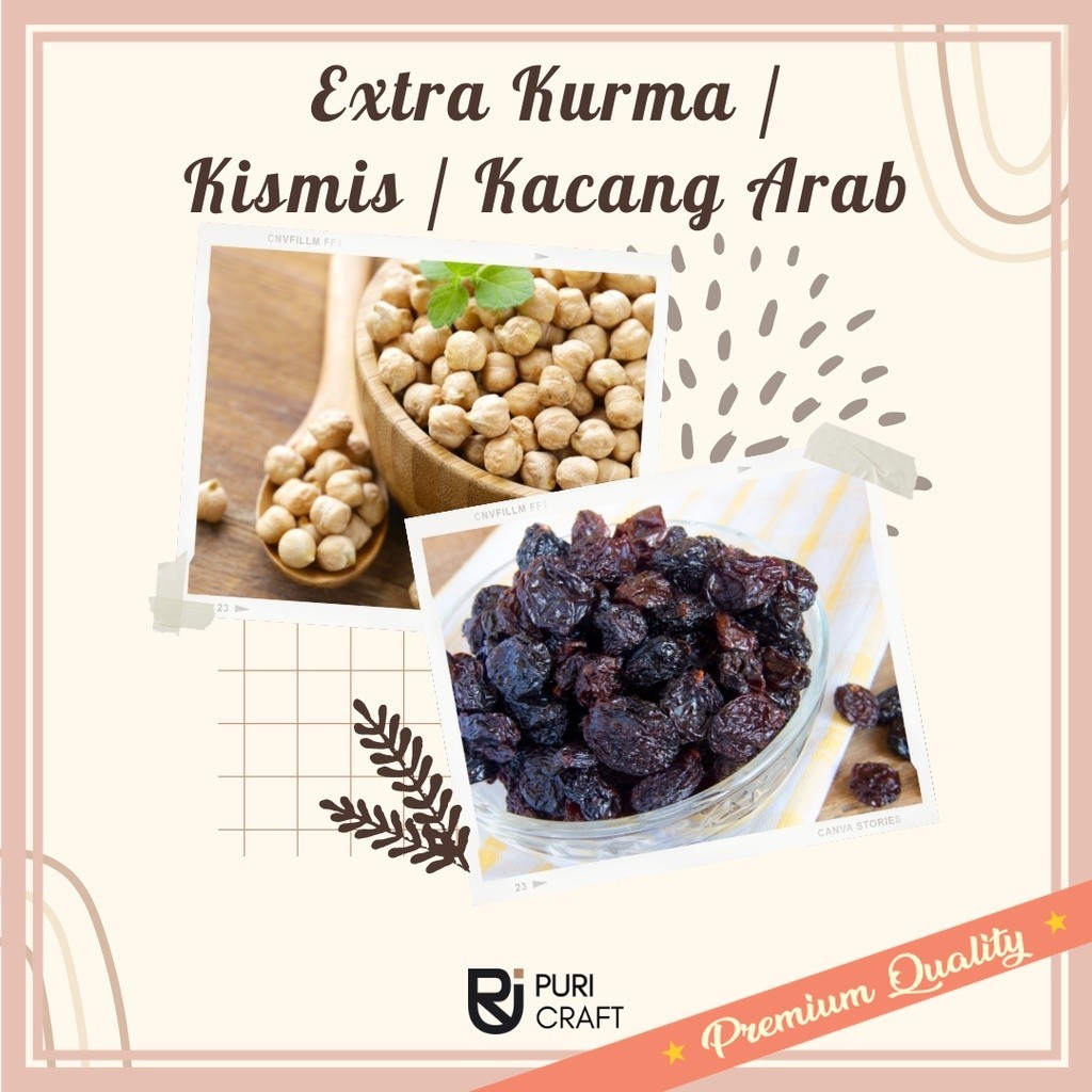 

Souvenir kado lebaran unik murah idul fitri hampers / EXTRA Kurma / Kismis / Kacang Arab / Puri Craft Indonesia