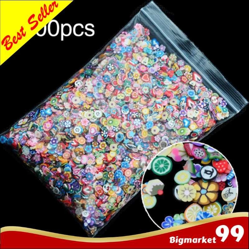 [1000 PCS] Hiasan Kuku Unik Nail Art Tips Filler Slime Fruit