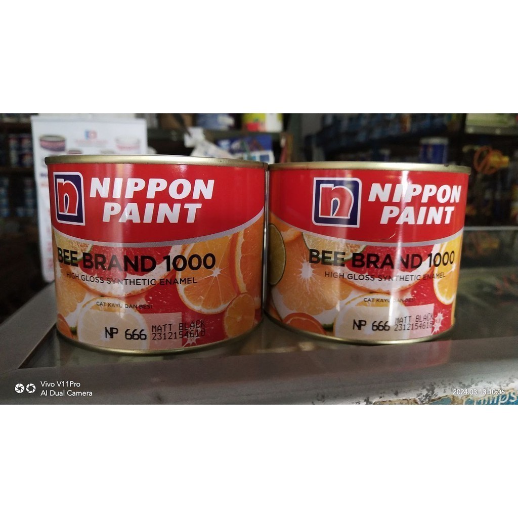 CAT MINYAK KAYU BESI BAJA 0.4 ltr NIPPON PAINT BEEBRAND BEE BRAND 1000 CAT KUSEN PINTU JENDELA PAGAR