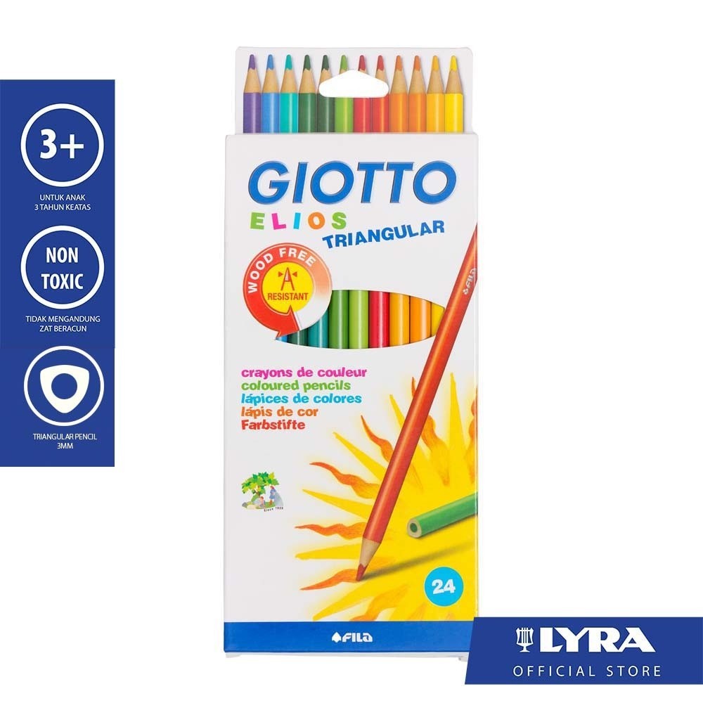 

[Stationery Spectrum] Giotto Elios Tri Cardboard - Pensil Warna Tahan Patah 24 Warna