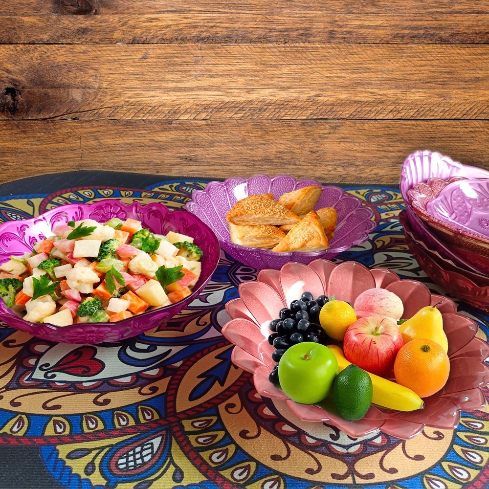 Yamata  Piring Buah Plastik/Mangkuk  Sayur Lauk/ Keranjang Makanan / Piring Plastik Keranjang Buah