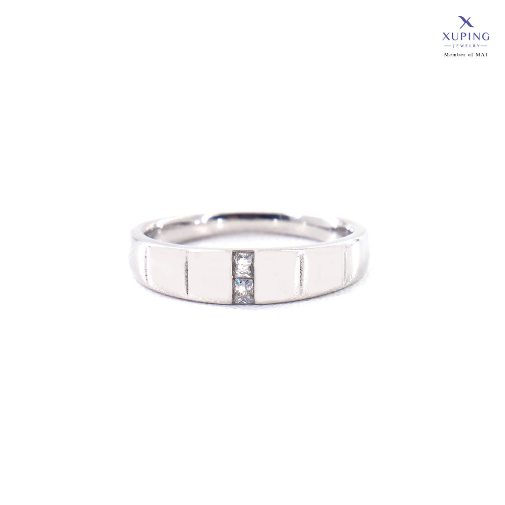 Xuping Cincin Perak Mata Kotak Motif Ukir 0122230439