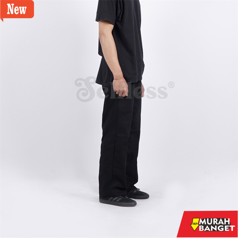 Celana panjang pria untuk lebaran SELFLESS Celana Chino Panjang Reguler Loose Standar Fit