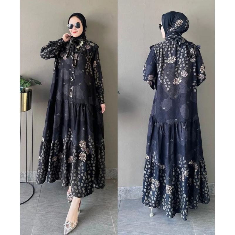 GAMIS SET HIJAB MOTIF LD 116 GAMIS LEBARAN 2024 SET GAMIS HIJAB TERBARU BY JEVANNI GAMIS BAHAN RAYON