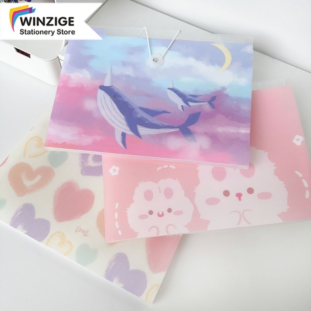 

Winzige Tas File A4 Lucu 12 Sekat Indeks Bahan Cute Document Bag A4 File Folder Organizer
