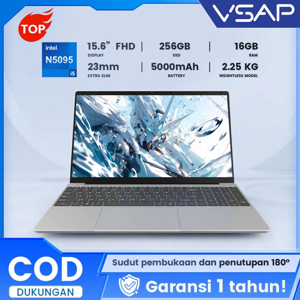 VSAP Official Laptop Intel Celeron N5095/N4100/i7 9750H | 16+256GB/8+256GB/8+512GB SSD | Sistem Win11 PRO | 15.6 inch Layer