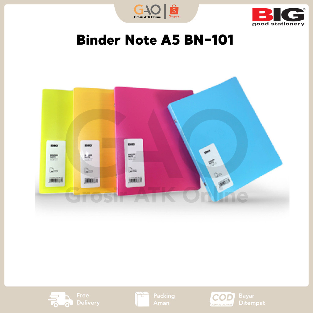 

Binder Note A5 BIG BN-101 Binder Note A5 Ring Warna Pastel Polos BN-101