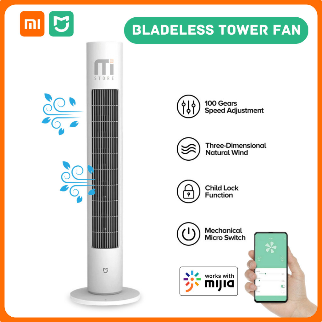 Xiaomi Mijia Bladeless Tower Standing Fan Kipas Angin Air Conditioner