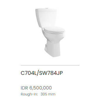 SPESIAL PROMO 70% TOTO CLOSET KLOSET DUDUK PUTIH  Close Coupled Toilet C704L/SW784JP
