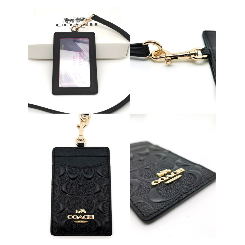 

Coach Card Holder ID Name Metal Logo Coach Lanyard ID Name Tag Classic Crescent Relief 3 Colors