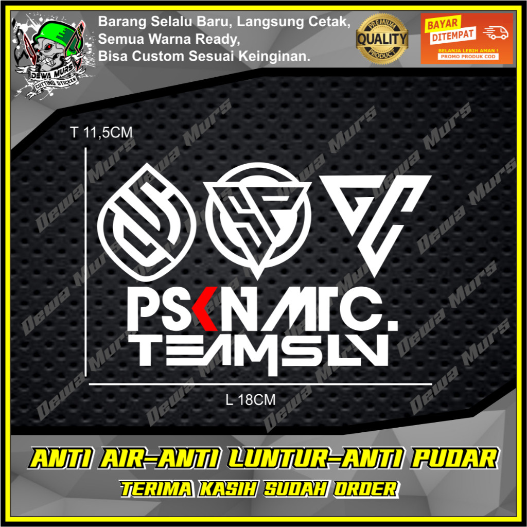 Cutting Sticker Logo 3 Psknmtc Teamslv 5pcs