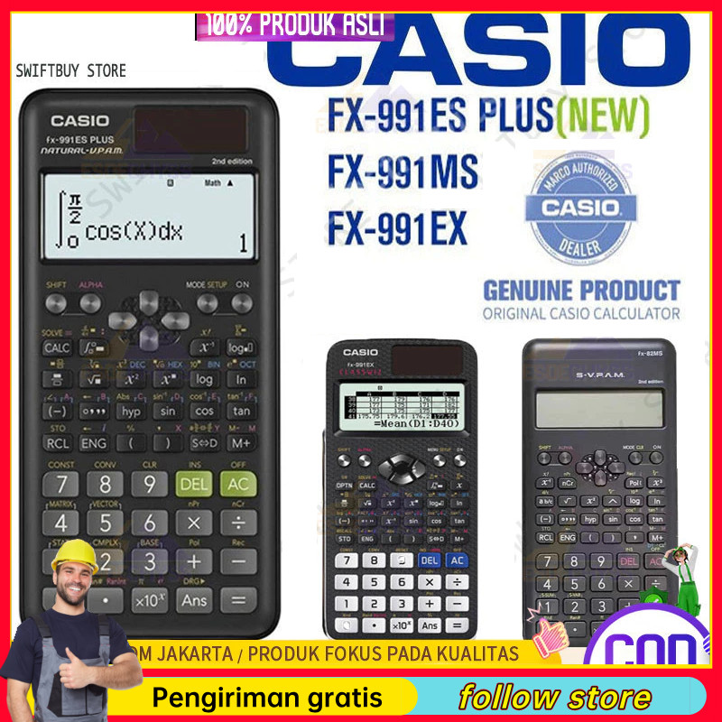 

CASIO FX-991ES Plus2 - Kalkulator Sekolah/Kuliah - Scientific/Saintifik - 417 fungsi