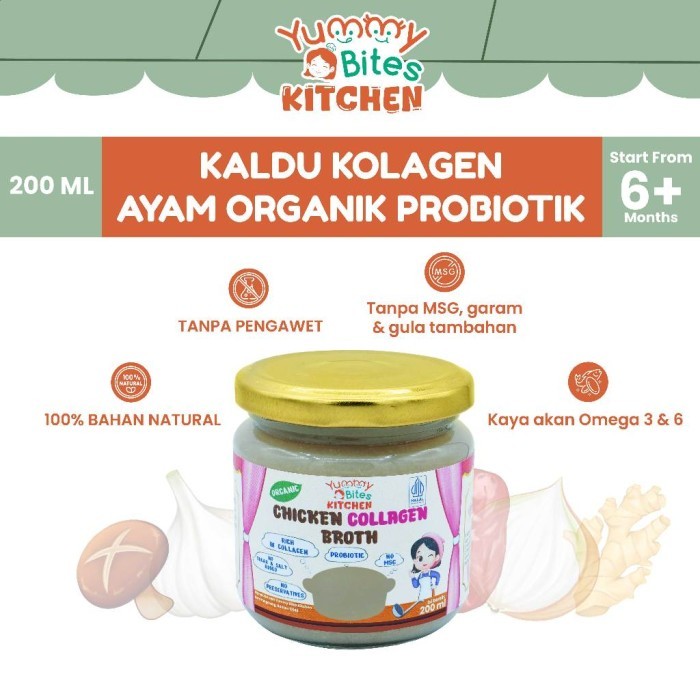 

Yummy Bites Kitchen - Kaldu Kolagen Ayam Organik Probiotik 200 ML | Organic Probiotic Chicken Colagen Broth