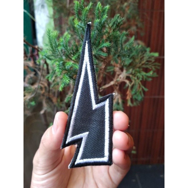 Bordir Emblem Patch Bordir Petir Hitam