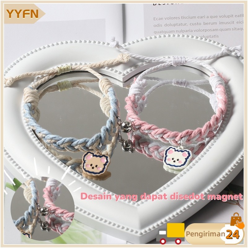 Gelang Couple Aesthetic Pasangan Magnet Bestie Lucu/Hantu Kecil Yang Lucu Gelang Dapat Disesuaikan