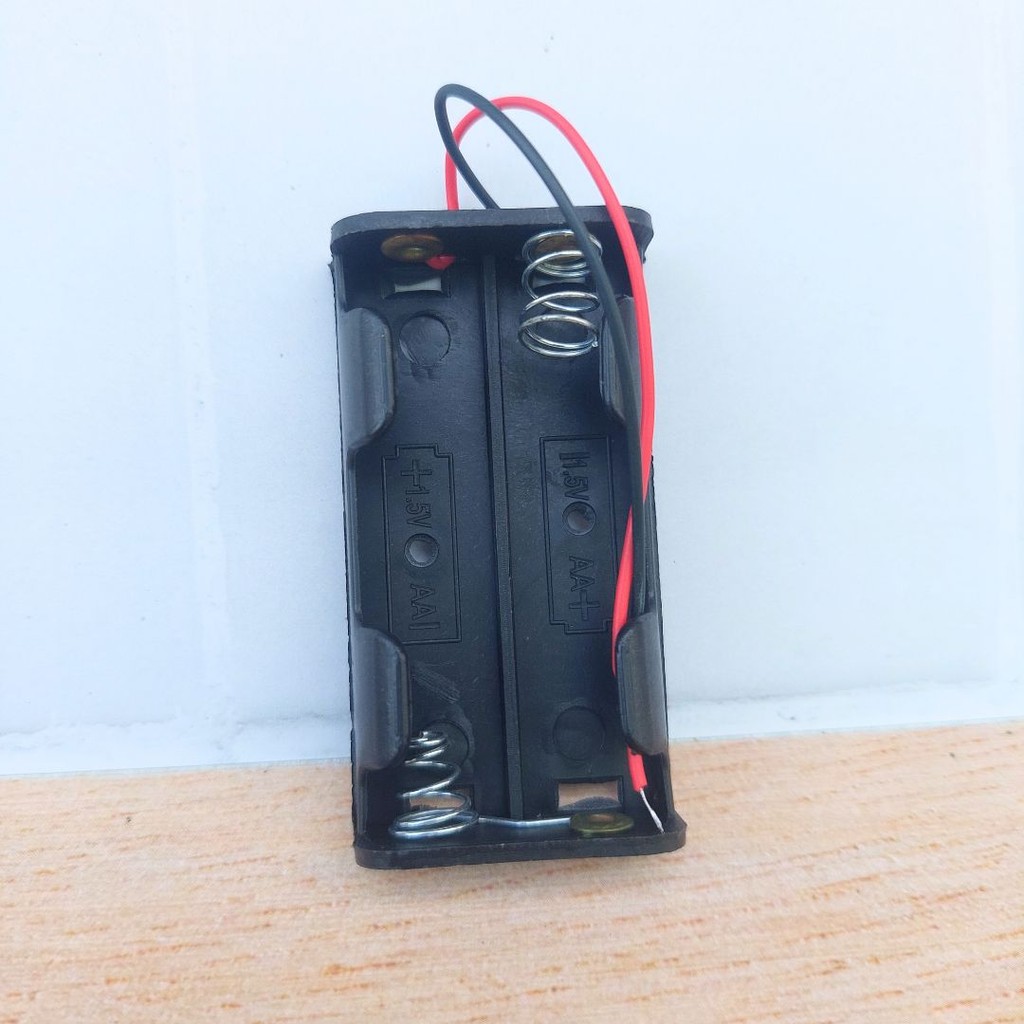 Holder Baterai AA 2 Slot Seri - Tempat Baterai untuk 2x AA Tersusun Jejer