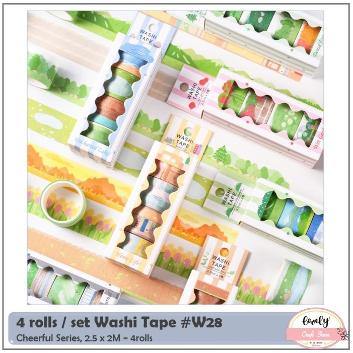 

4pcs/set Washi Masking Tape Sakura, Selotip Jepang, Selotip Kertas W28 - W28-8 Home