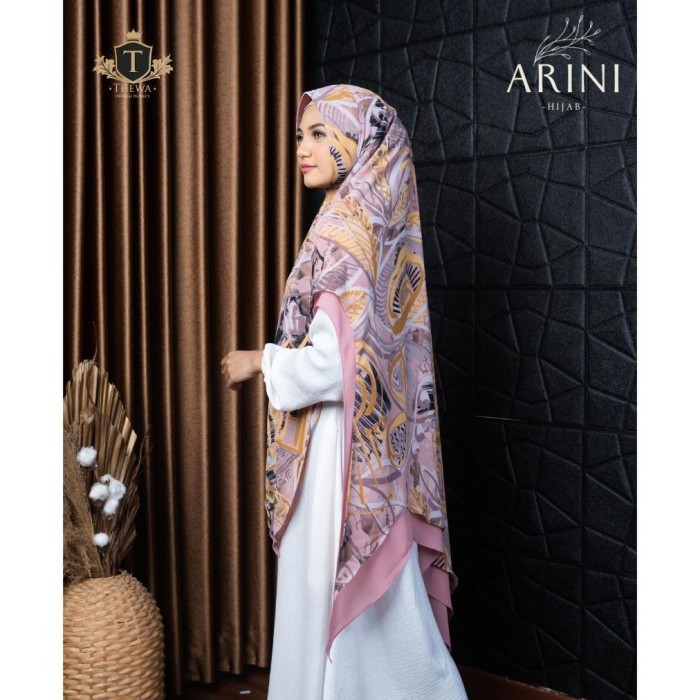 Kerudung/Khimar/hijab “ARINI MOTIF ''Jumbo Lancip ORIGINAL THEWA - PEACH