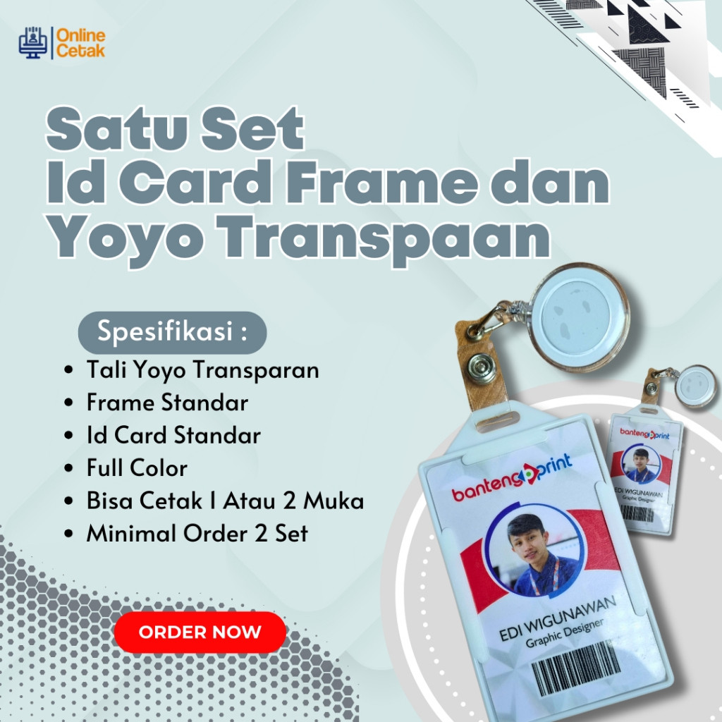 

PAKET NAME TAG KANTOR ID CARD CUSTOM/ YOYO TRANSPARANT /HOLDER STD