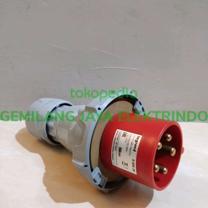 PLUG LEGRAND 5PIN 63A 3P+N+E 63A iP67 STRAIGHT PLUG LEGRAND 555529 NEW