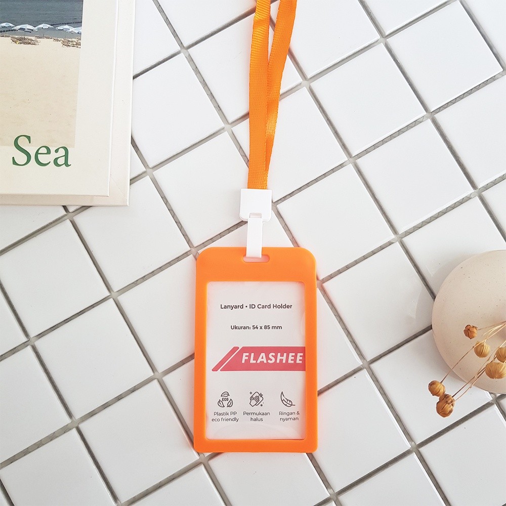 

Name Tag PP ID Card Holder PP Lanyard PP Gantungan Kartu Nama Panitia 1Sisi Orange