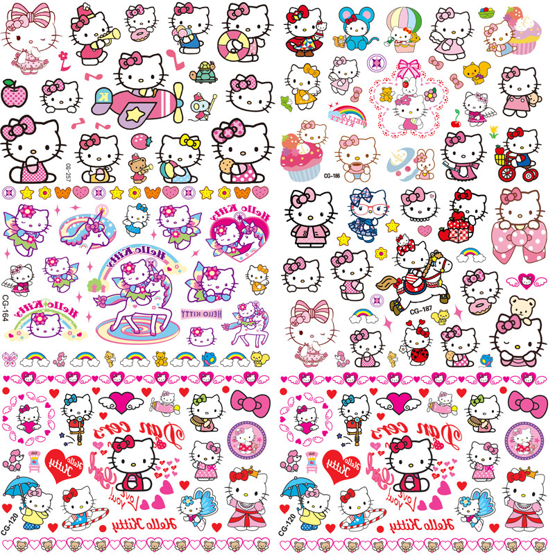 

Hello Kitty Laptop Skin Cute Sticker Girl Cartoon Toy Sticker Children's Toy Decoration Sticker Disposable Tattoo Sticker