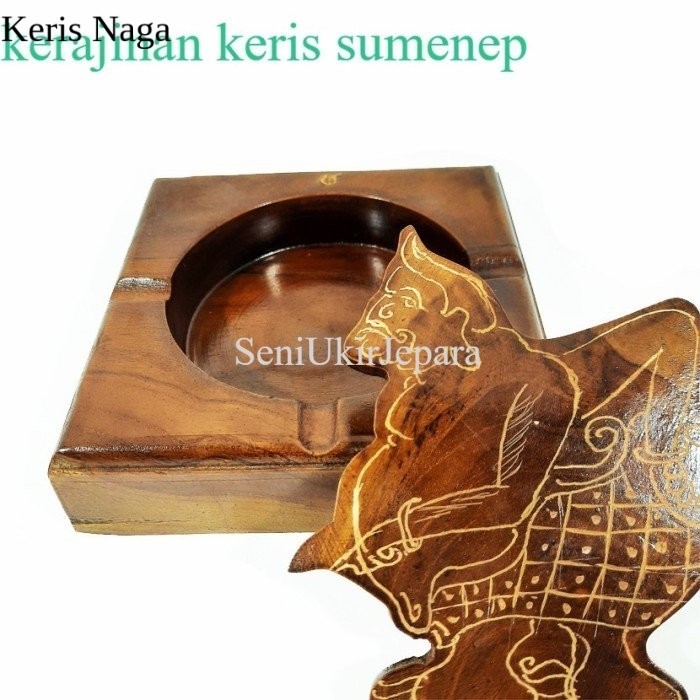 Asbak Kayu Jati Model Tokoh Wayang Ukir Cukit Kerajinan Jepara Murah murah LSF6