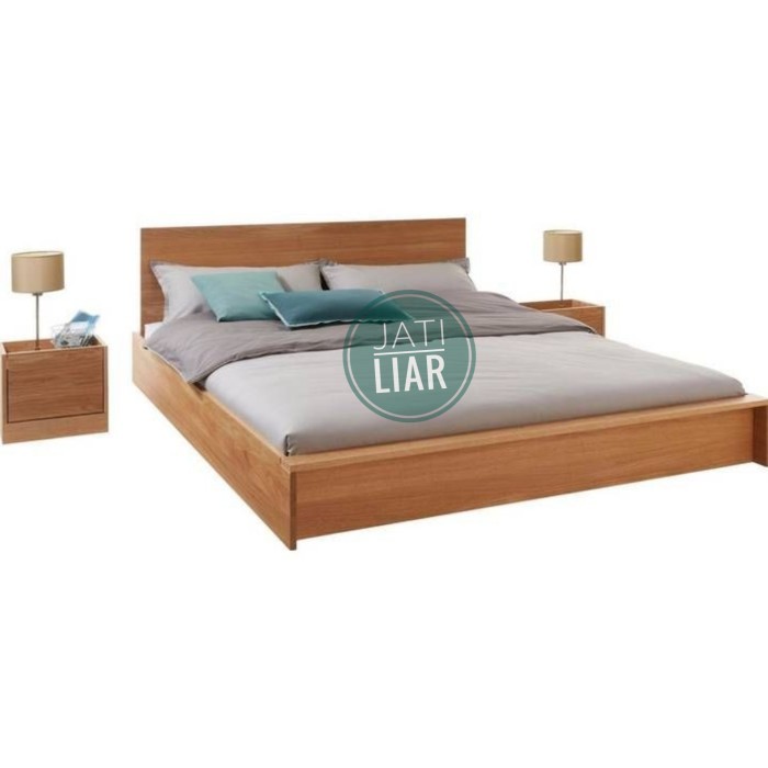 GFJ Dipan minimalis kayu mahoni / ranjang kayu solid - 90x200