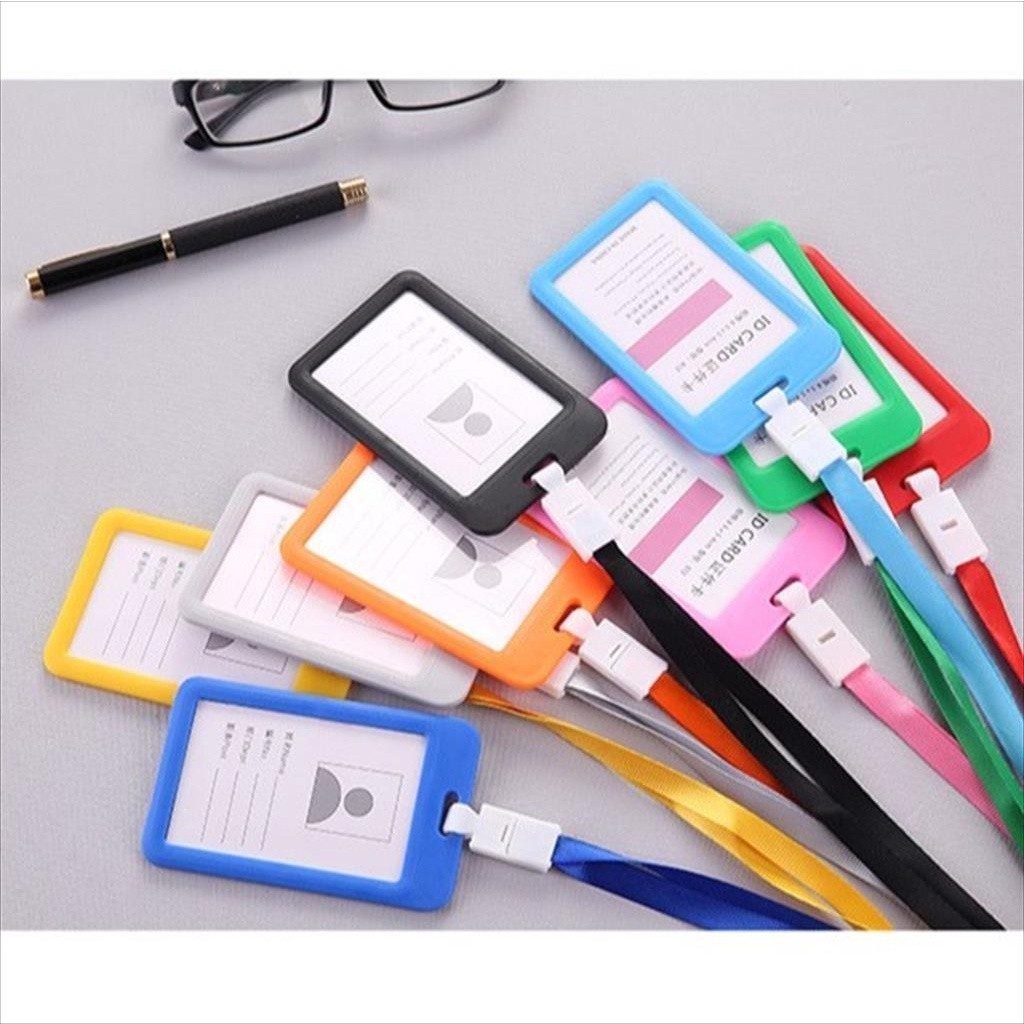 

RBP 1 SET GANTUNGAN NAMETAG TALI KARTU AKSES KANTOR MRT BUSWAY LANYARD CARD HOLDER / Name Tag Id Card Solid Gantungan Kartu Nama Plastik Vertical Horizontal Lanyard Potrait Lancscape Motif Polos Warna Warni Tanda Pengenal Bening