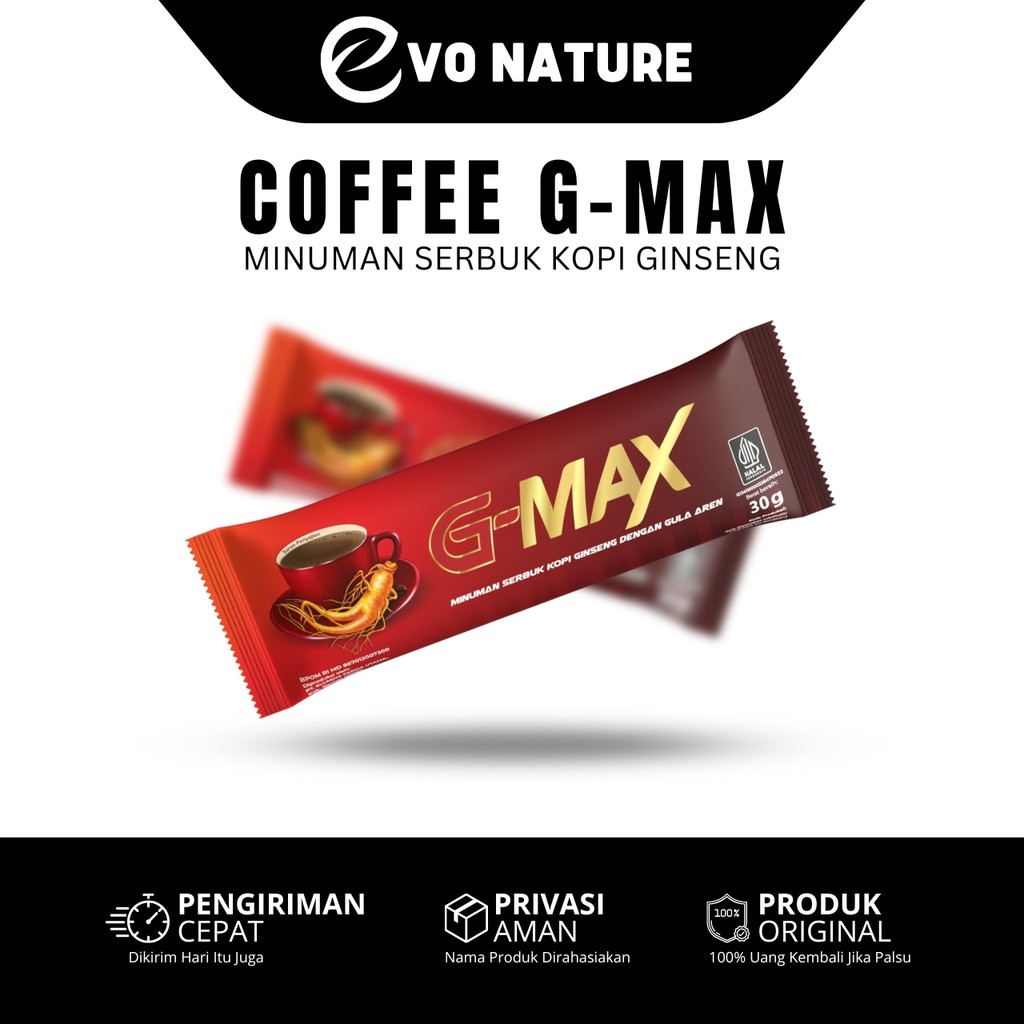

G-MAX KOPI GINSENG STAMINA TAHAN LAMA PRIA BPOM & HALAL 1 SACHET @30 GRAM