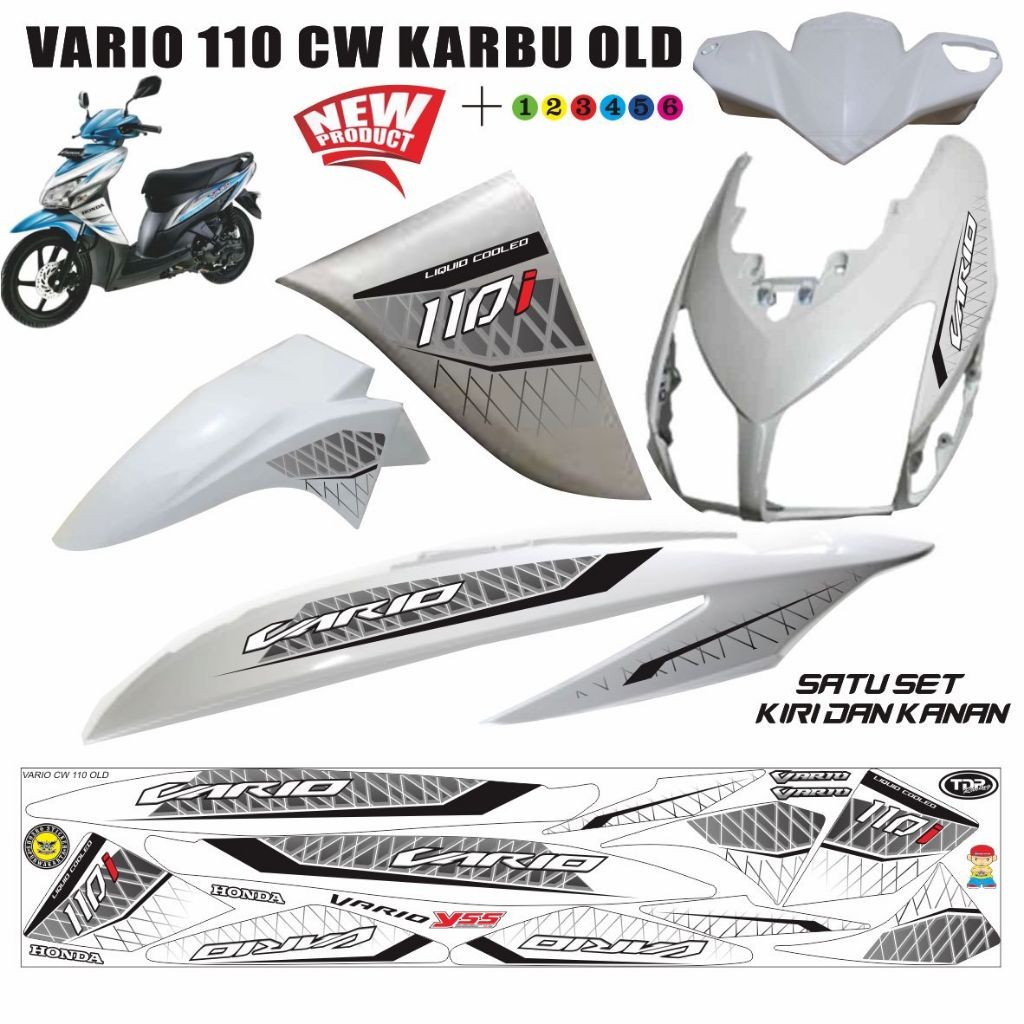 STRIPING MOTOR HONDA  VARIO 110 KARBU VARIASI STIKER VARIO CW 110 CARBU/  VARIO OLD 110 STIKER MOTOR