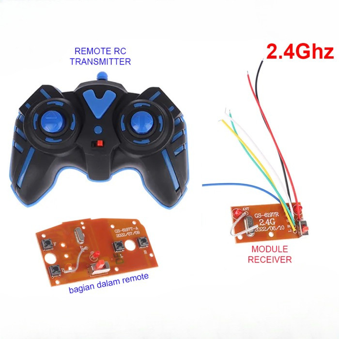 Module PCB Mainan RC Remote Control 2.4Ghz 4Ch GS-6197 Universal