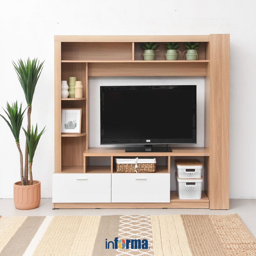 Informa Colmar Lemari Tv Entertainment Center - Putih Oak Entertainment Centre Cabinet Meja Rak Tv R