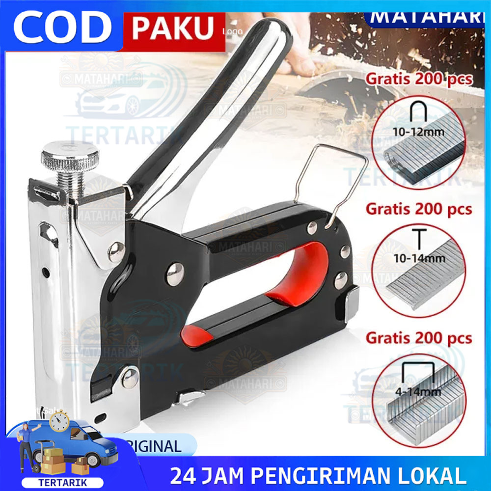 

Staple Gun/Staples Tembak 3 in 1 Chromium molybdenum Bisa 3 Jenis Staples EDL1313 /Alat Perkakas Staple Gun 3 in 1 Way Heavy Duty Staples Tembak hekter jok / Gratis 600 paku 3 In 1 Pistol Kuku Pistol Stapler Konstruksi Konstruksi Furnitur DIY Pelapis