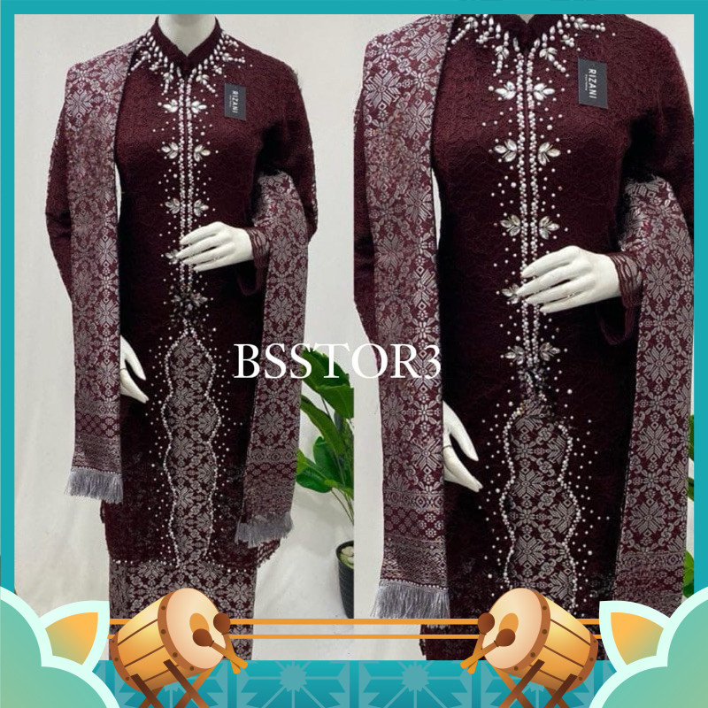 Kebaya Murah Keren Premium / set kebaya brukat payet Yura/kebaya modern/kebaya ibu besan/kebaya kond