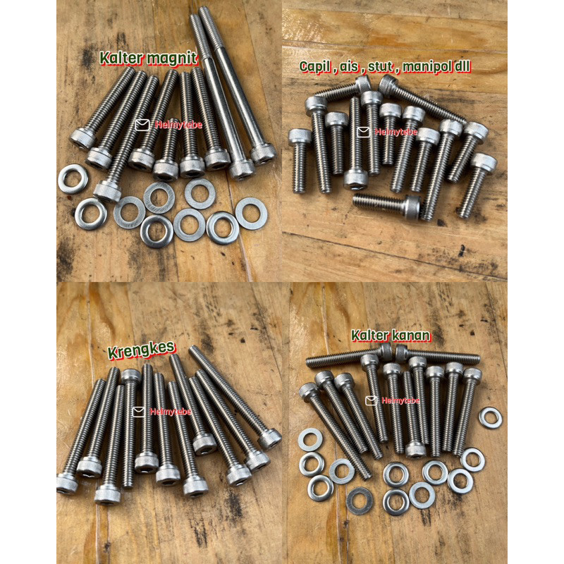 Baut L Stainless Bak Magnet Bak Kopling Kalter Megapro Tiger / baut L mesin kalter megapro tiger cb 