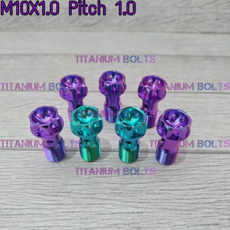 Baut Banjo Kaliper Brembo KTC M10 Pitch 1.0 Drat Halus Titanium Bolt GR5 Original