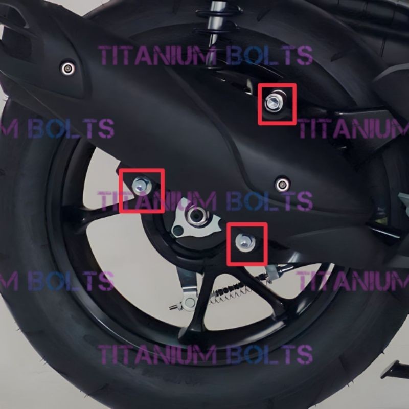 Baut Dudukan Knalpot Aerox Nmax Titanium GR5 Original
